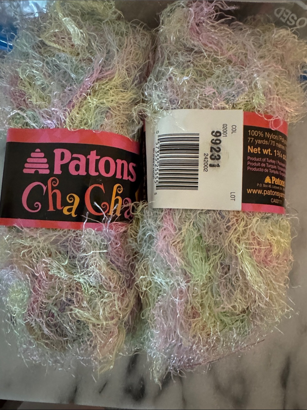 Patons Cha Cha Eyelash Novelty Yarn - Pastel Multicolor -NWT- lot of 4